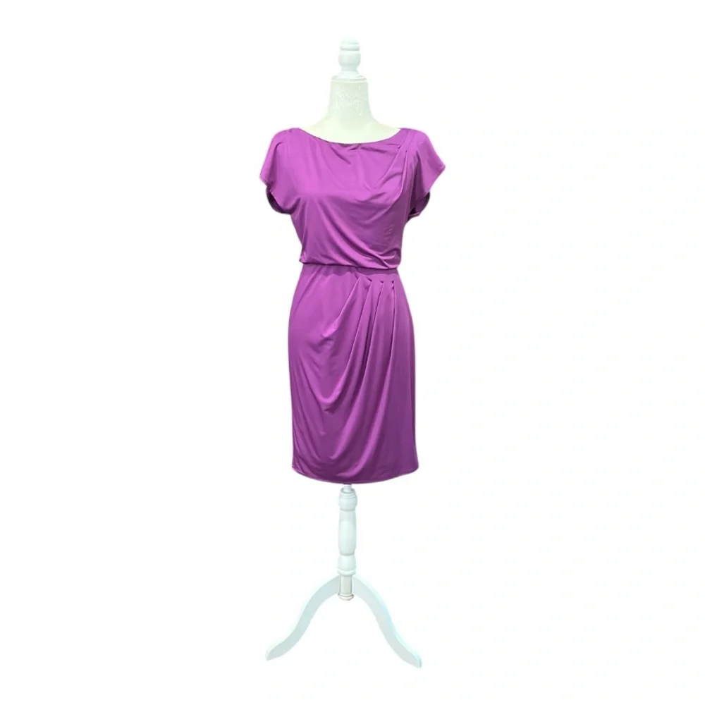 Vince Camuto Side Drape Cocktail Dress Purple Size 4 - Picture 9 of 11